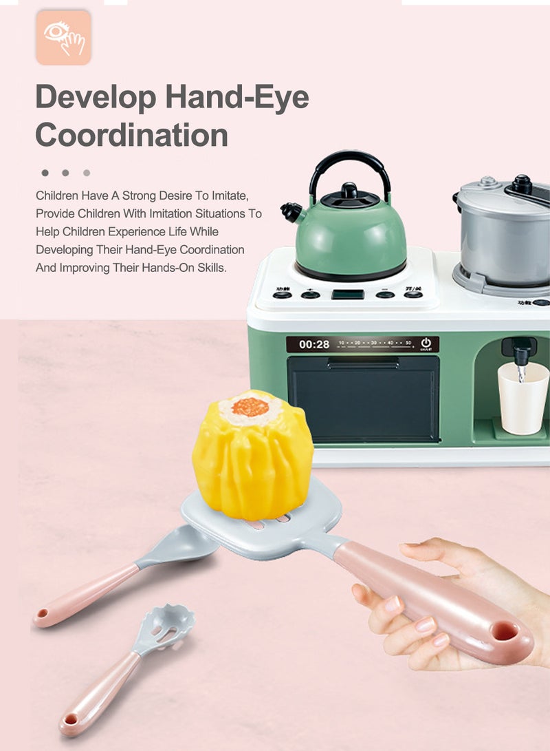 Children Play House Simulation Sound and Light Spray Mini Kitchen Cooking Toys Boys and Girls Frying Cooking Educational Toys