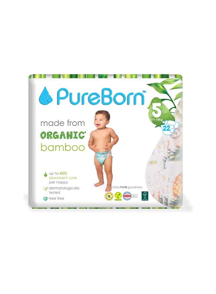 PureBorn Organic Natural Bamboo Baby Disposable Size 5