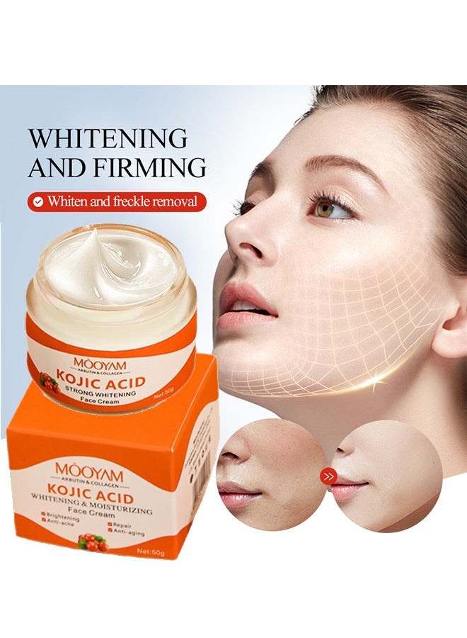 Kojic Acid Whitening Moisturizing Face Cream-Anti acne and Anti aging Brightening ,Anti-Wrinkle Firming,Repair Skin Barrier,Suitable For All Skin Types 50g