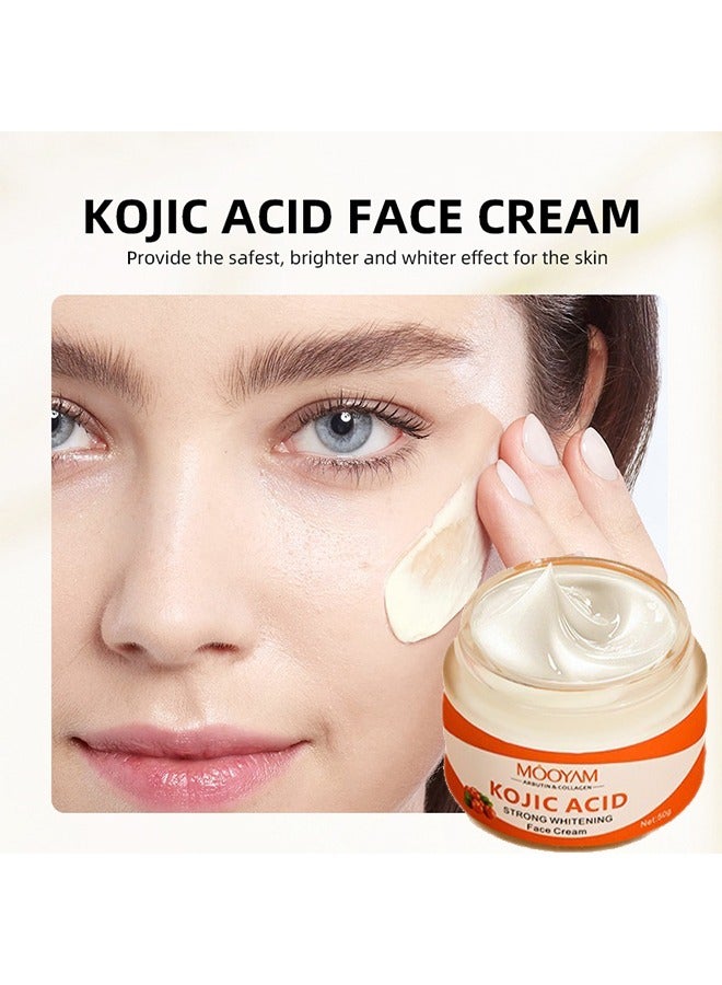 Kojic Acid Whitening Moisturizing Face Cream-Anti acne and Anti aging Brightening ,Anti-Wrinkle Firming,Repair Skin Barrier,Suitable For All Skin Types 50g