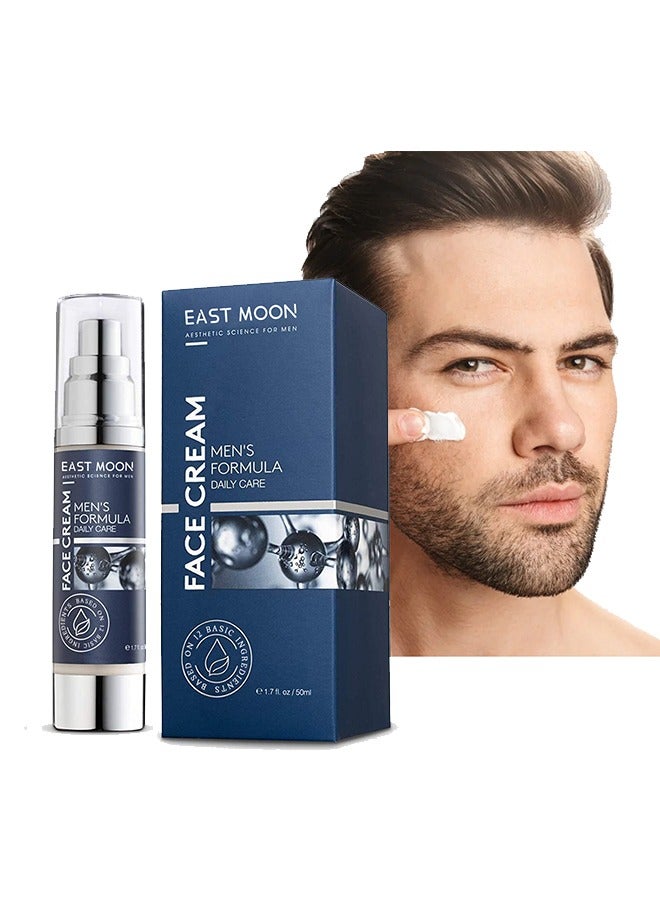 Men's Face Cream, 6 In 1 Mens Face Moisturizer For Under Eye Bags, Moisturizing Face Cream For Men, Nourishing Skin And Wrinkles Face Cream For Dark Spots, Fine Lines, Crows Feet Eye 50ML
