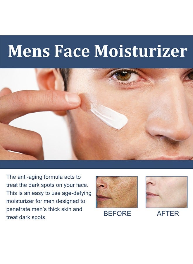 Men's Face Cream, 6 In 1 Mens Face Moisturizer For Under Eye Bags, Moisturizing Face Cream For Men, Nourishing Skin And Wrinkles Face Cream For Dark Spots, Fine Lines, Crows Feet Eye 50ML
