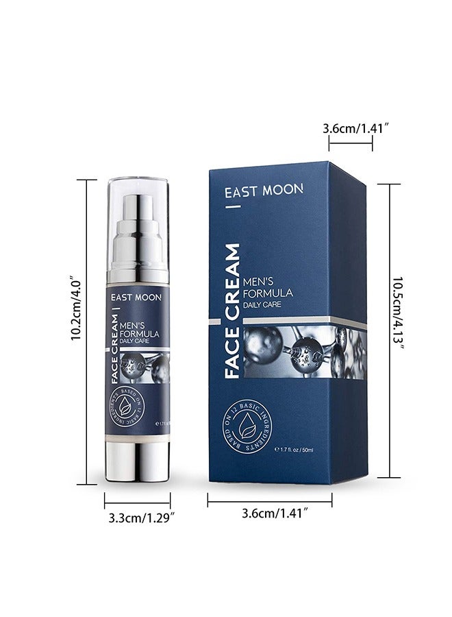 Men's Face Cream, 6 In 1 Mens Face Moisturizer For Under Eye Bags, Moisturizing Face Cream For Men, Nourishing Skin And Wrinkles Face Cream For Dark Spots, Fine Lines, Crows Feet Eye 50ML