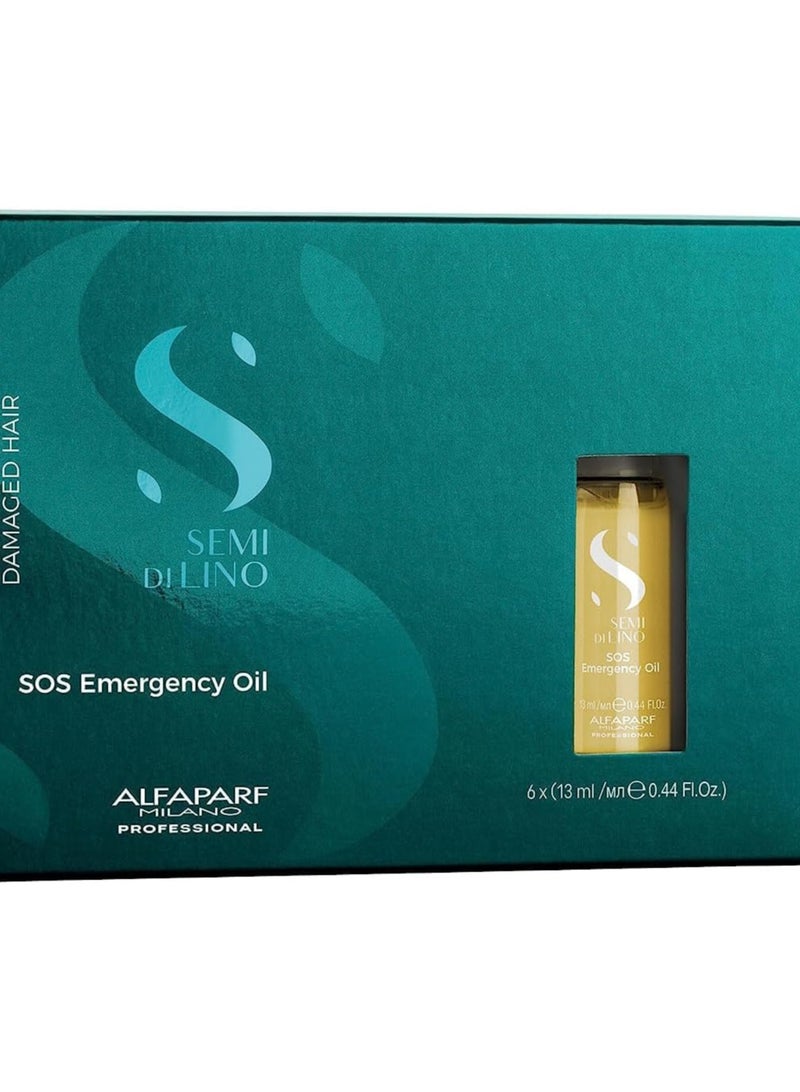 Semi Di Lino Reconstruction Reparative SOS Emergency Oil for Damaged Hair - Includes 6 Vials