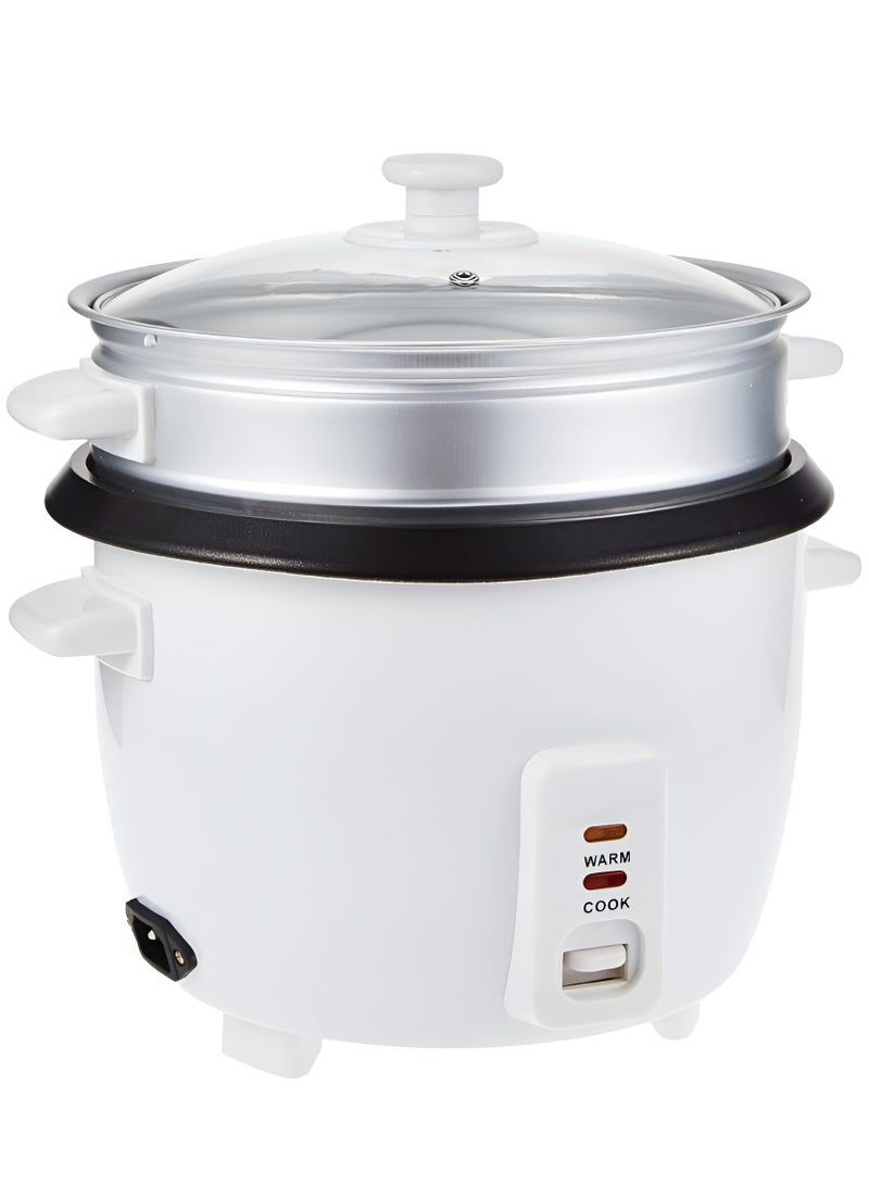 Automatic Rice Cooker 3 in 1 Functions 1L 400W Non Stick Inner Pot with Steamer Automatic Shut Off with Overheat Protection Safety Protection, Cool Touch Body, Carrying Handle, Measuring Cup, Spoon
