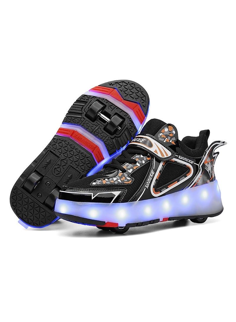 Kids Roller Skates Shoes Rechargeable Skates Shoes With Double Wheels Sport Sneaker Outdoor Luminous Shoes for Kids For Boys Girls