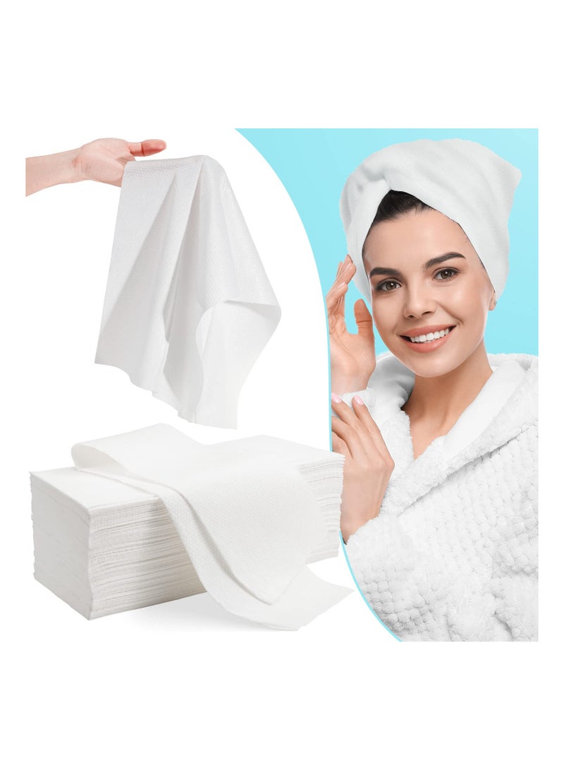 50 Pack Disposable Hair Towels, Non-Woven Hair Care Towel Set, Hair Drying Towel Disposable Disposable Salon Towel Bulk Travel Towel Disposable Biodegradable Foot Bath Towels for Salon & Spa
