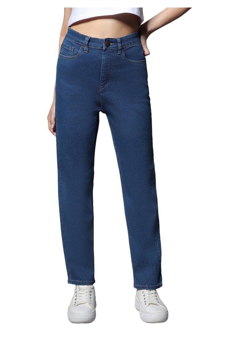 Stretch Straight Fit Clean Look Jeans