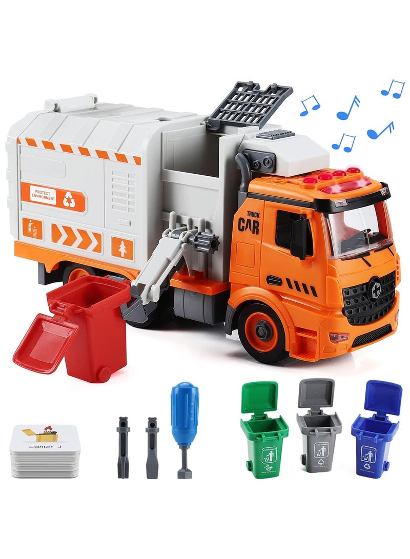Truck Toys for Boys,Friction Powered Waste Management Recycling Truck Toy Set