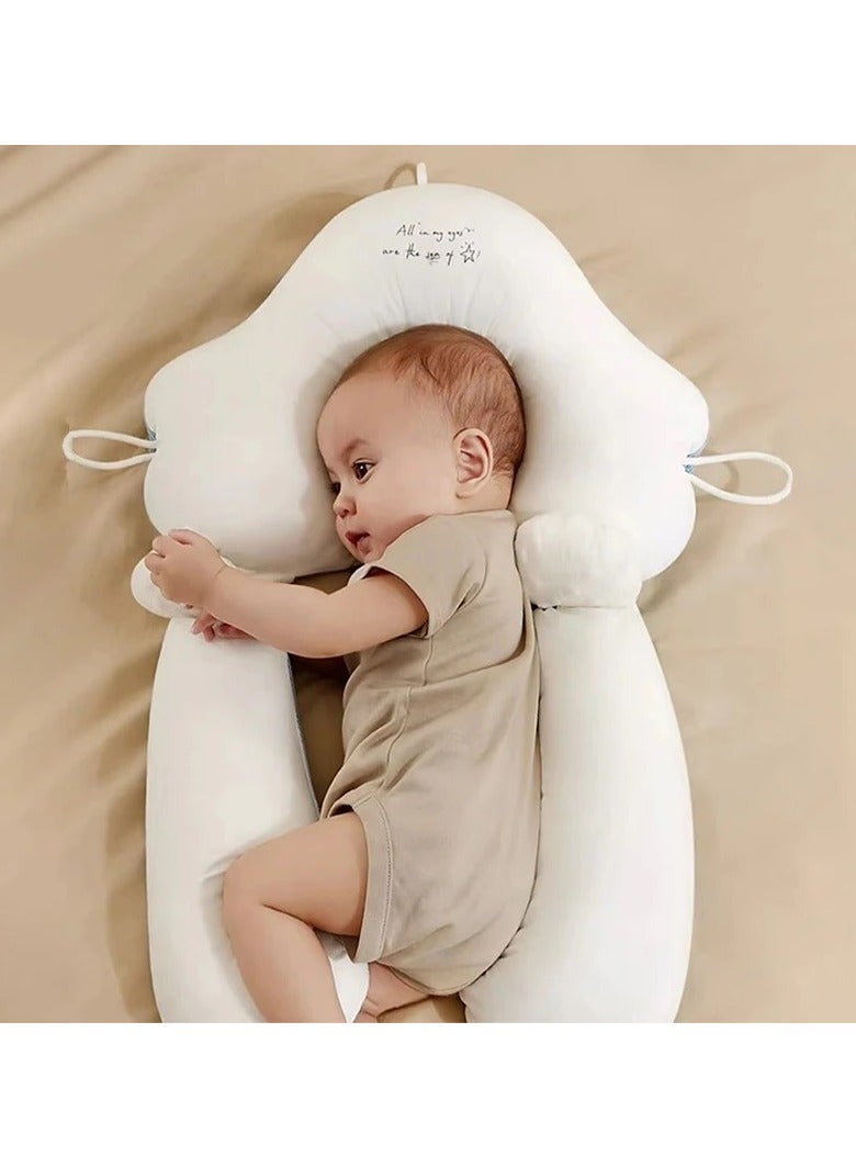 Baby Head Shaping Pillow Flat Head Pillow With Adjustable Height (Pink) With Free Pillow Cover
