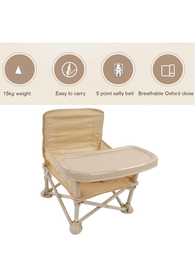 Portable Baby Seat,Beige Baby High Chair , Ideal Booster Seat for Table , Perfect for Babies and Toddlers