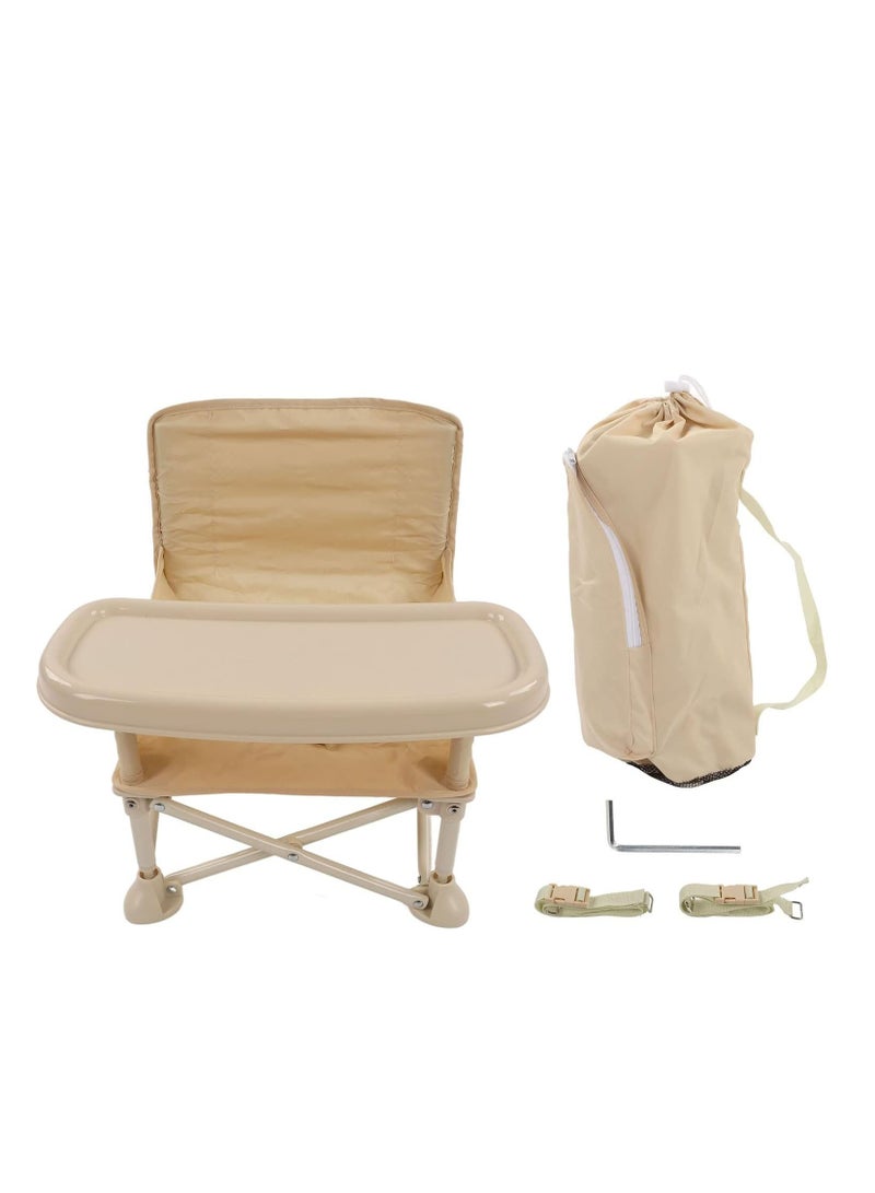 Portable Baby Seat,Beige Baby High Chair , Ideal Booster Seat for Table , Perfect for Babies and Toddlers