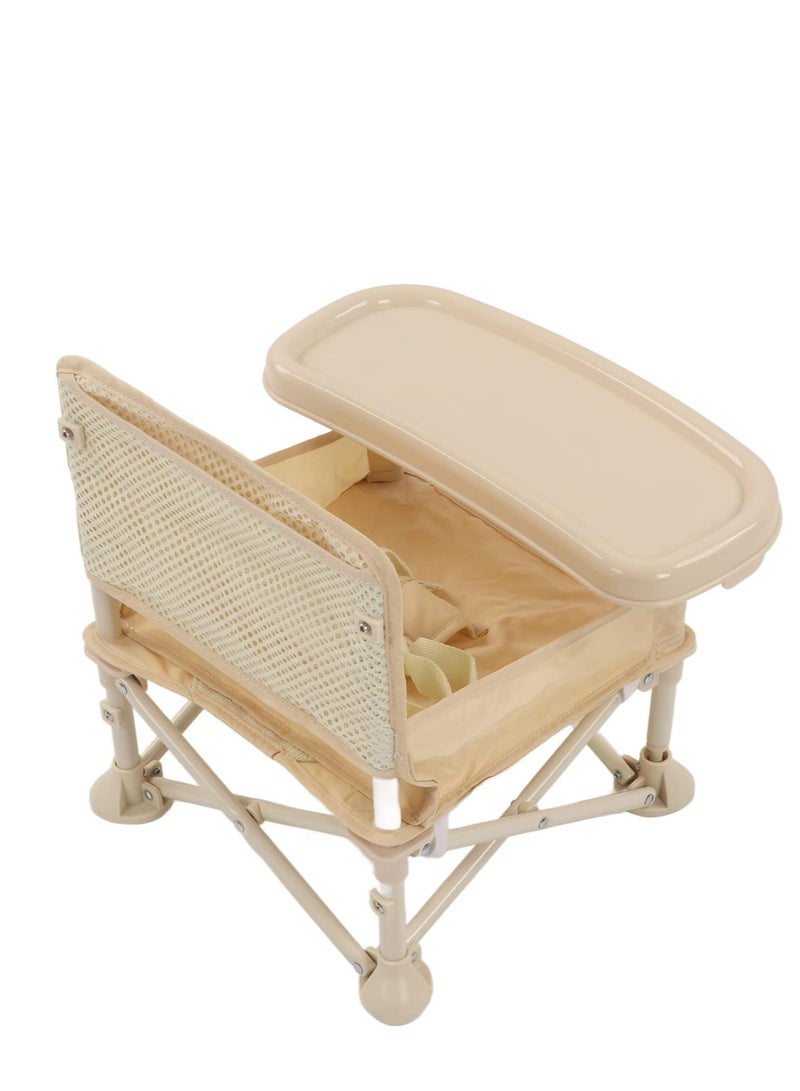 Portable Baby Seat,Beige Baby High Chair , Ideal Booster Seat for Table , Perfect for Babies and Toddlers