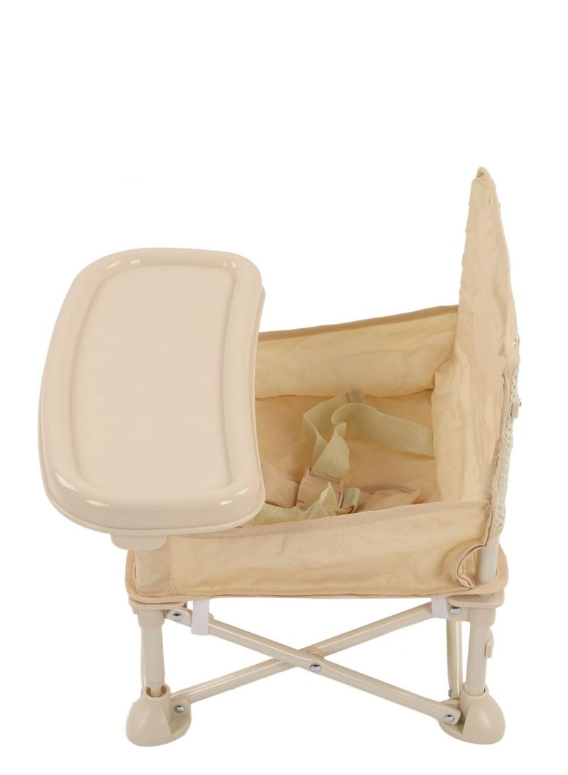 Portable Baby Seat,Beige Baby High Chair , Ideal Booster Seat for Table , Perfect for Babies and Toddlers