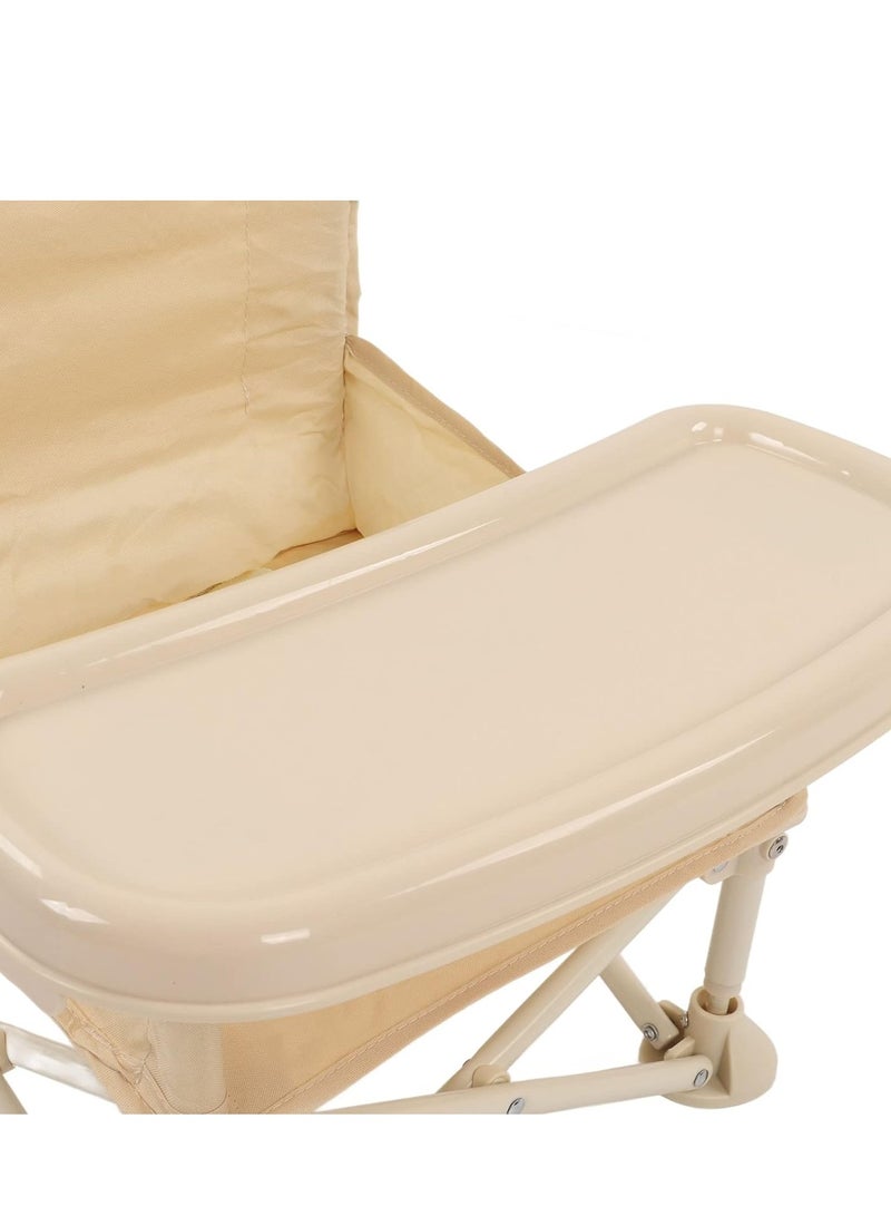 Portable Baby Seat,Beige Baby High Chair , Ideal Booster Seat for Table , Perfect for Babies and Toddlers