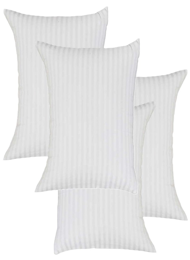 4 Piece Set Cotton Bed Pillow Stripe Design Pillow Microfiber 50x90 cm Made in Uae