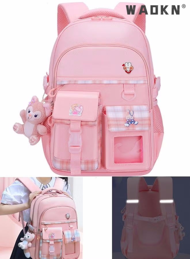 Girls School Backpacks Book Bag with Compartments for Teen Girl Kid Students Elementary School Kids' School Bag Anti Theft Women Casual Daypack