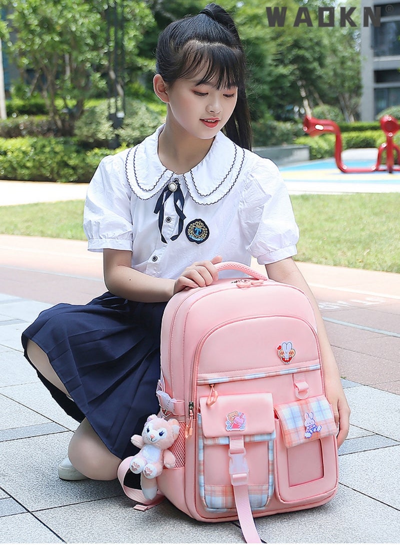 Girls School Backpacks Book Bag with Compartments for Teen Girl Kid Students Elementary School Kids' School Bag Anti Theft Women Casual Daypack