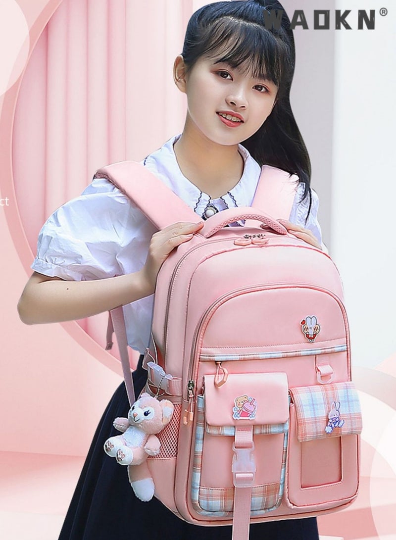 Girls School Backpacks Book Bag with Compartments for Teen Girl Kid Students Elementary School Kids' School Bag Anti Theft Women Casual Daypack