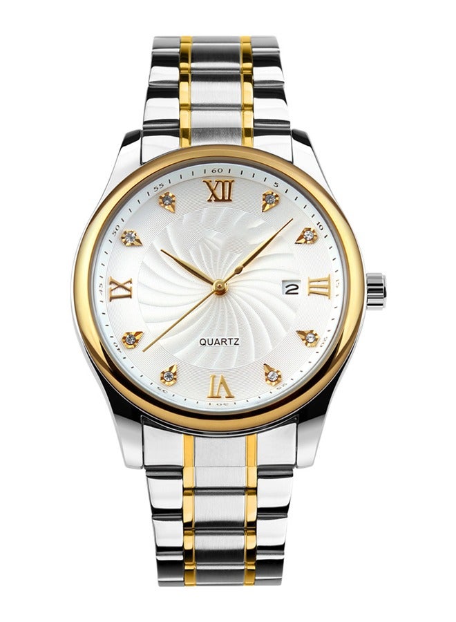 Stainless Steel Analog Watch 9101 - 38 mm - Silver/Gold