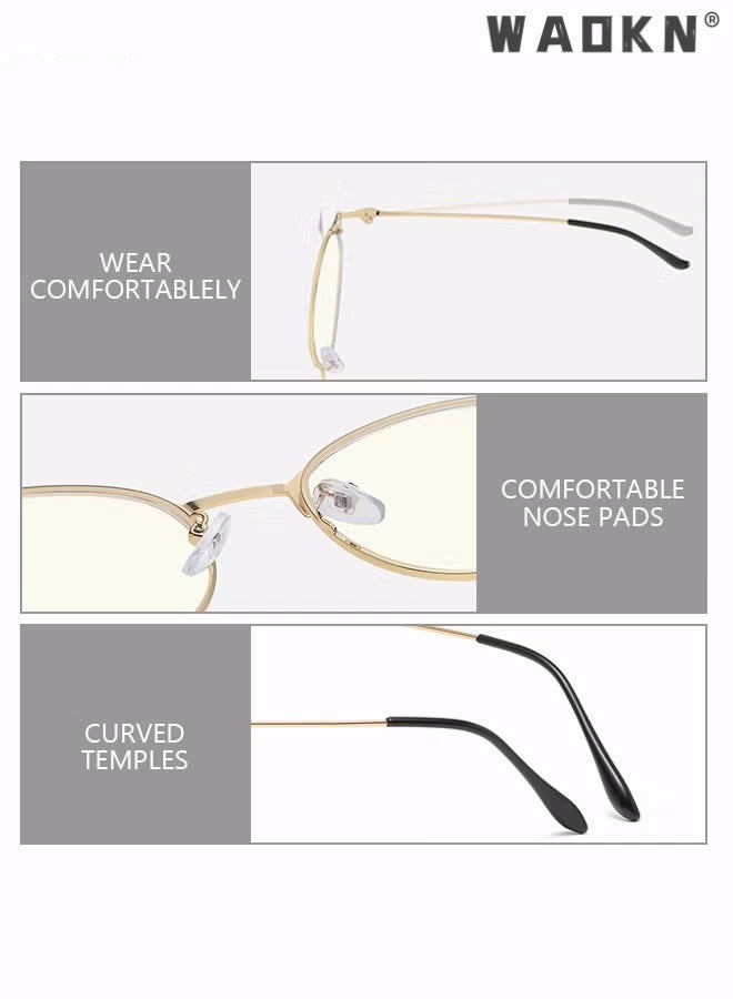 Blue Light Blocking Sunglasses Anti UV and Glare Blue Light Filter Computer Glasses Round Color Changing Eyewear for Men Women , Anti Eye Eyestrain UV 400 Protection Reading Gaming Glasses,Black Gold