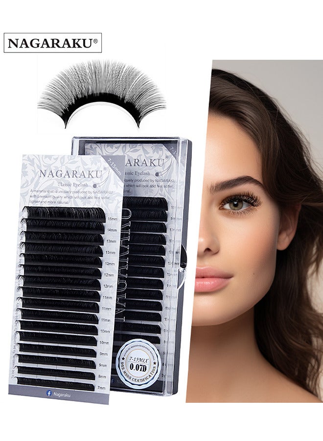 Fake False Eyelashes Natural Mink D Curl Lightweight Soft Safe Single Round DIY Eyelash Extension Cluster Lashes Grafting Can Take Multiple Hairs For Pros And Beginners 7mm-15mm Mix