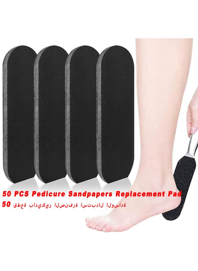 50 PCS Pedicure Sandpapers Replacement Pad, Foot Files Reusable Foot File Callus Remover Professional Abrasive Feet Rasp Foot Refill Pads For Hard Skin, Foot Exfoliate (Foot File Not Included)