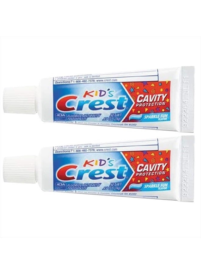 Kids Cavity Protection Toothpaste, Sparkle Fun, Travel Size 0.85 oz (24g) - Pack of 2