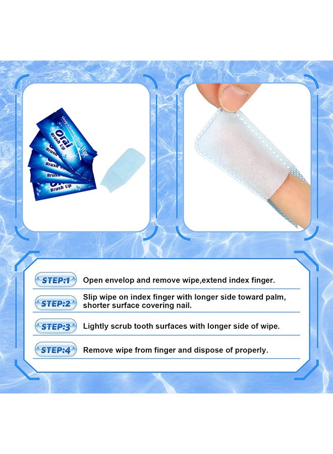 50PCS Mint-Flavored Oral Wipes, Teeth Whitening Wipes Oral Cleaning Wipe, Portable And Disposable For On-The-Go, Travelling, Office, Home, Sugar Free, For Deep Cleaning Oral Care