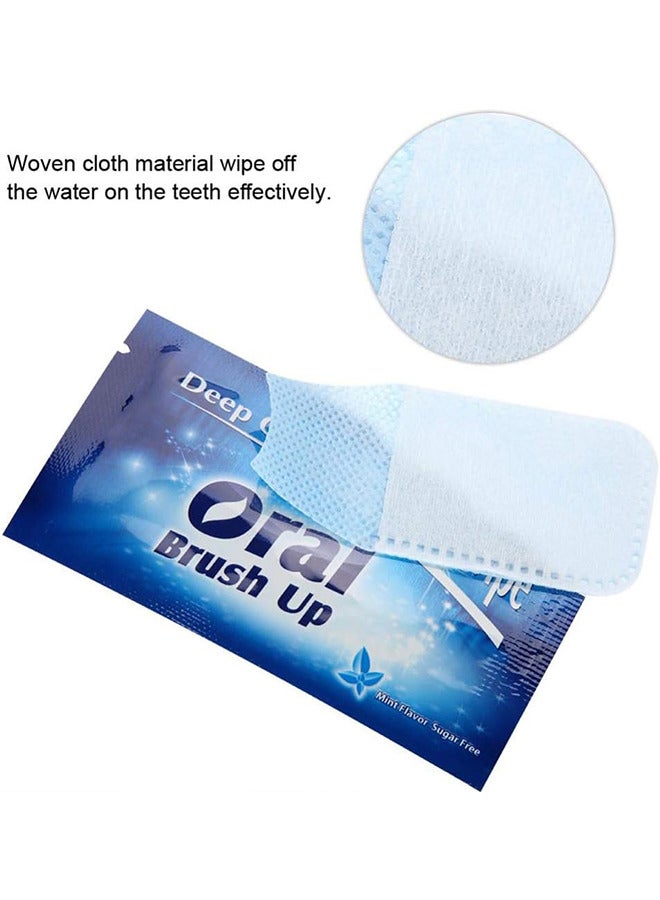 50PCS Mint-Flavored Oral Wipes, Teeth Whitening Wipes Oral Cleaning Wipe, Portable And Disposable For On-The-Go, Travelling, Office, Home, Sugar Free, For Deep Cleaning Oral Care