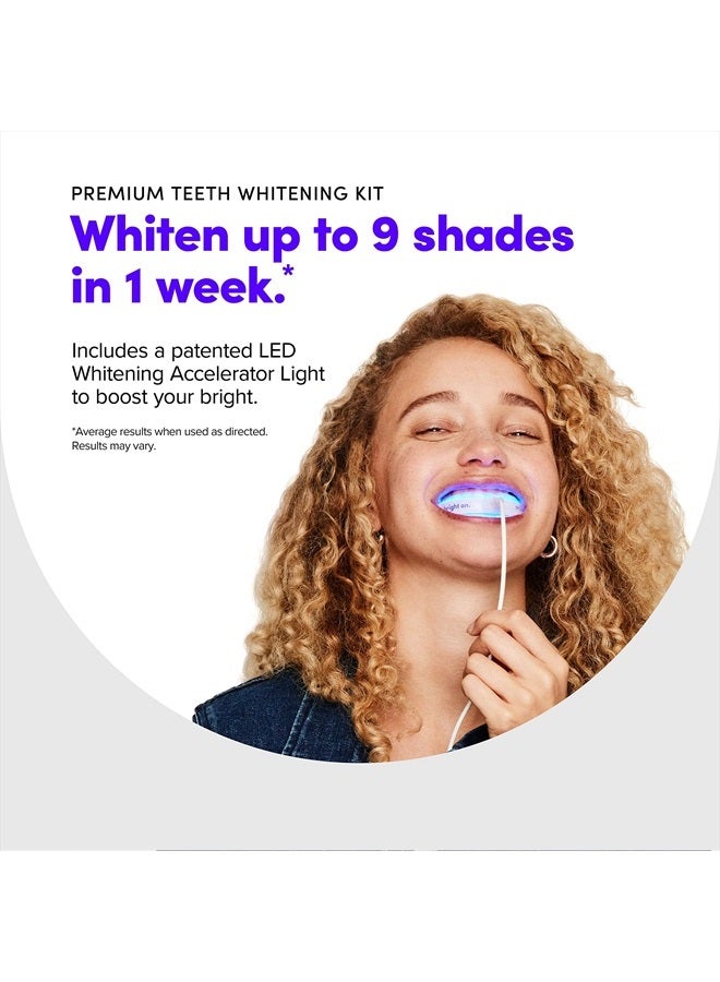 Teeth Whitening Kit with LED Light - 4 Pack Gel Pens - Professional Strength Hydrogen Peroxide