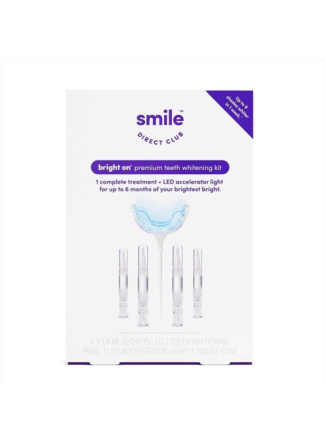 Teeth Whitening Kit with LED Light - 4 Pack Gel Pens - Professional Strength Hydrogen Peroxide
