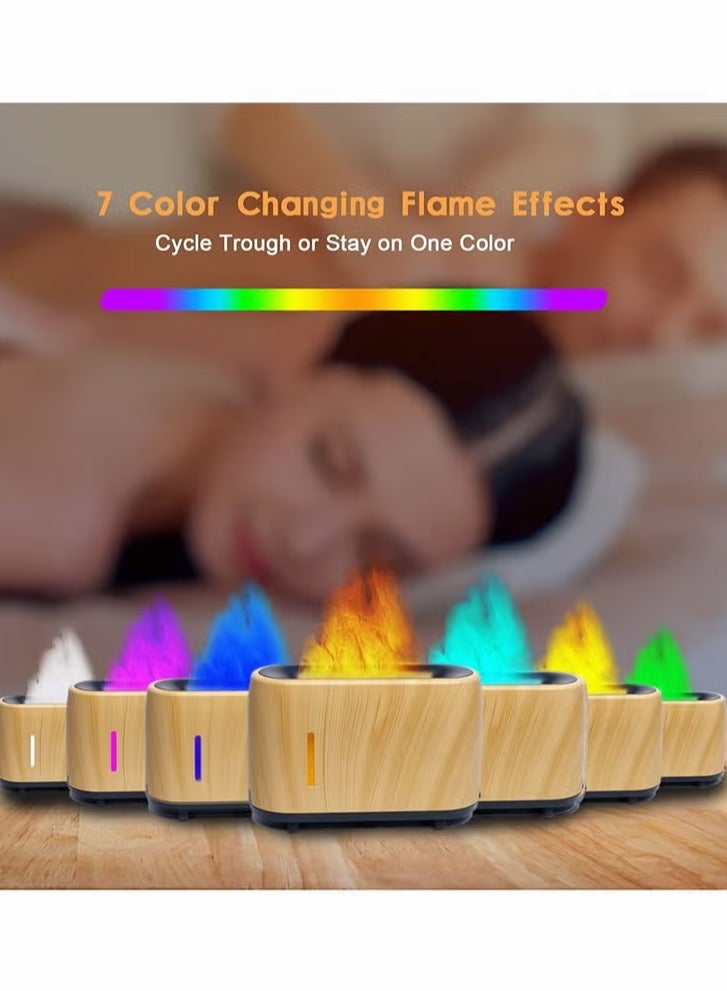 Essential Oil diffuser, Bluetooth Music Flame Aromatherapy Humidifier Diffuser, Durable Long Lasting Fragrance Diffuser, Portable Color Changing Room Diffusers For Home Office, (Brown 2)
