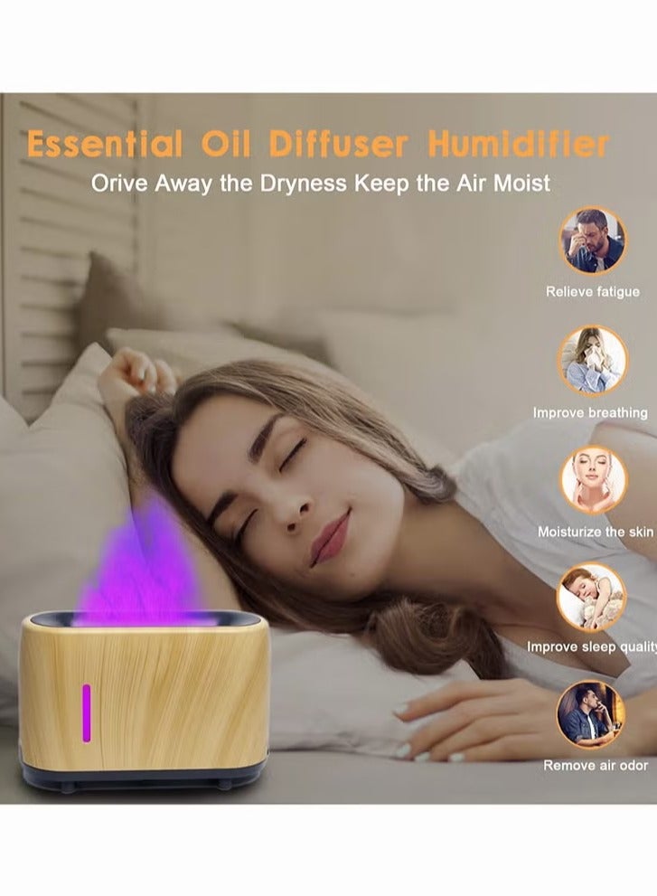 Essential Oil diffuser, Bluetooth Music Flame Aromatherapy Humidifier Diffuser, Durable Long Lasting Fragrance Diffuser, Portable Color Changing Room Diffusers For Home Office, (Brown 2)