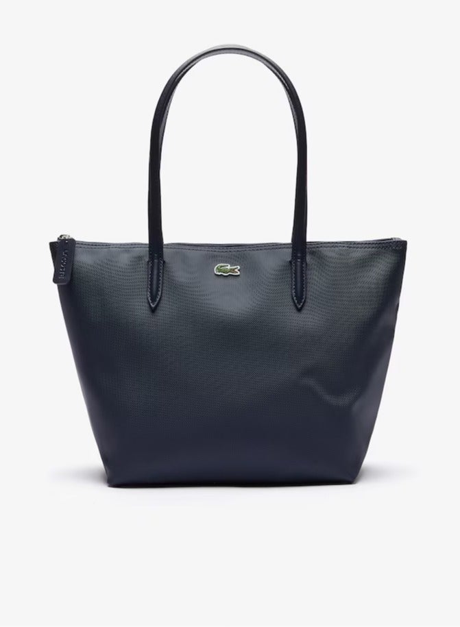 Lacoste Women's L12.12 Concept Fashion Versatile Large Capacity Zipper Handbag Tote Bag Shoulder Bag Medium Black