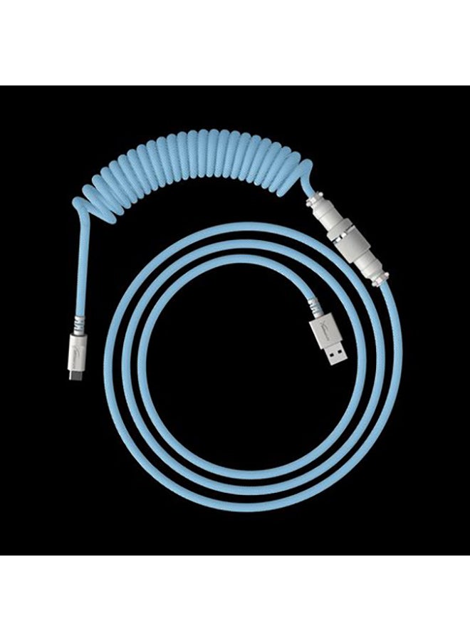 Hyperx Coiled Cable - Light Blue/White - 1.37m