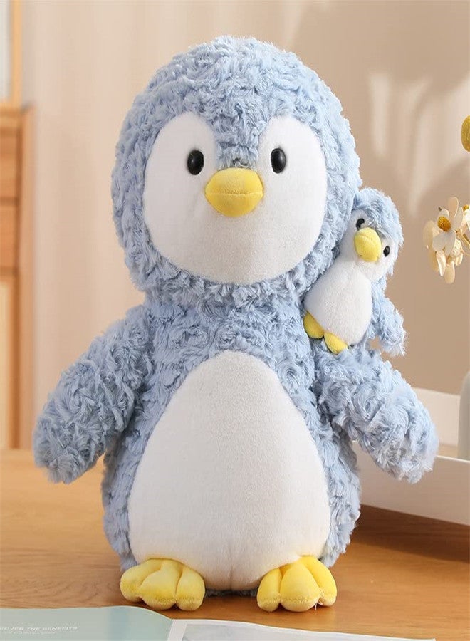 Plush Penguin Stuffed Toy,  Kids Soft Plushie Animal Doll, Birthday Gift for Toddlers Boys Girls, Adorable Mom Penguin with Baby Penguin, Baby Shower Nursery Decorate
