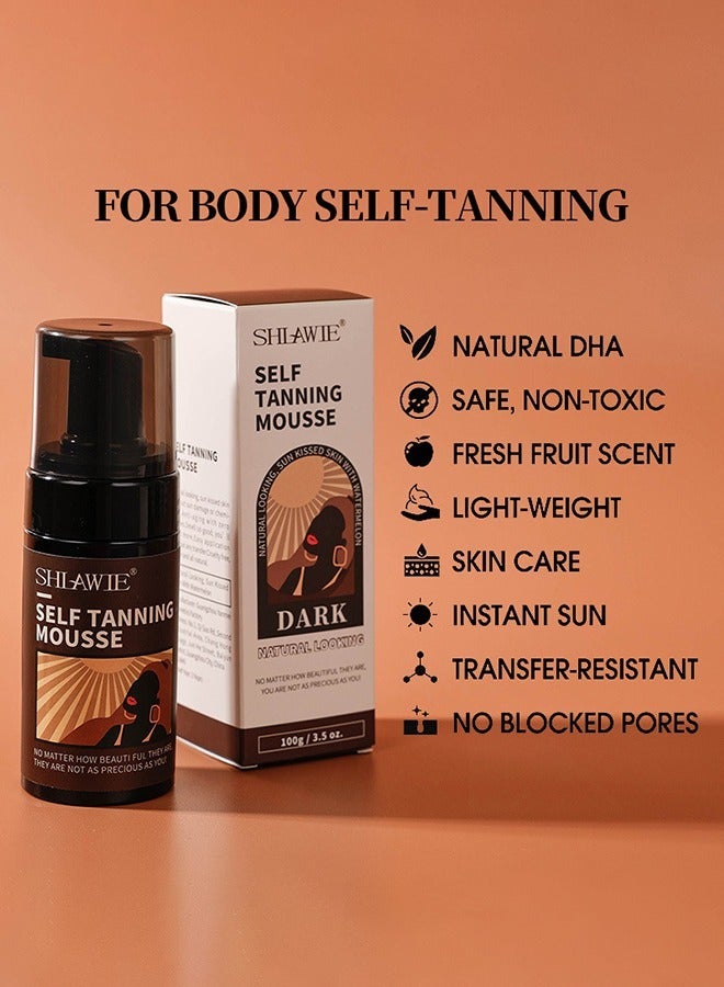 Self Tanner Mousse Kit | Natural Self Tanner Mousse | Light Self Tanning Mousse | Packied With Skin Benefits, No Added Nasties, Vegan, Cruelty Free | All Skin Types Self Tanner Mousse