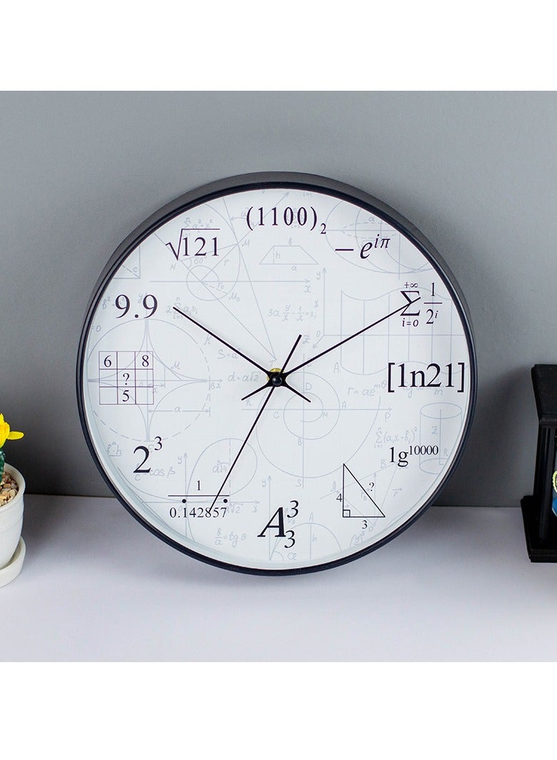 12 Inch Math Wall Clock, Mathematical Equations Wall Clock, Quartz Clock for Classroom Home Office