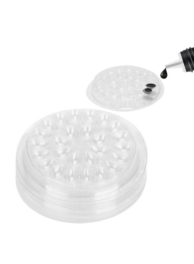 50Pcs/Set False Eyelash Glue Holder Plastic Glue Seal Flower Shape Glue Pad For Eyelash Extension False Eyelash Glue Holder With 27 Wells Makeup Tools