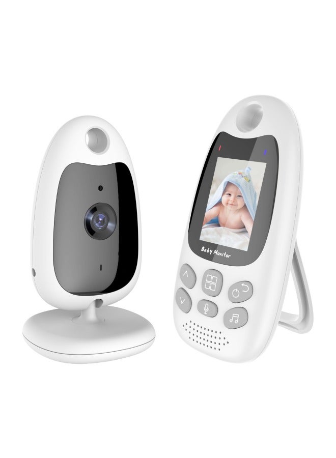 Wireless Baby Monitor Digital Camera Video Monitor for Kids with 2.0 Inch LCD Screen Room Temperature Detection Two-Way Talk Auto Night Vision Built-in Music Multi-Language Alarm Clock Setting