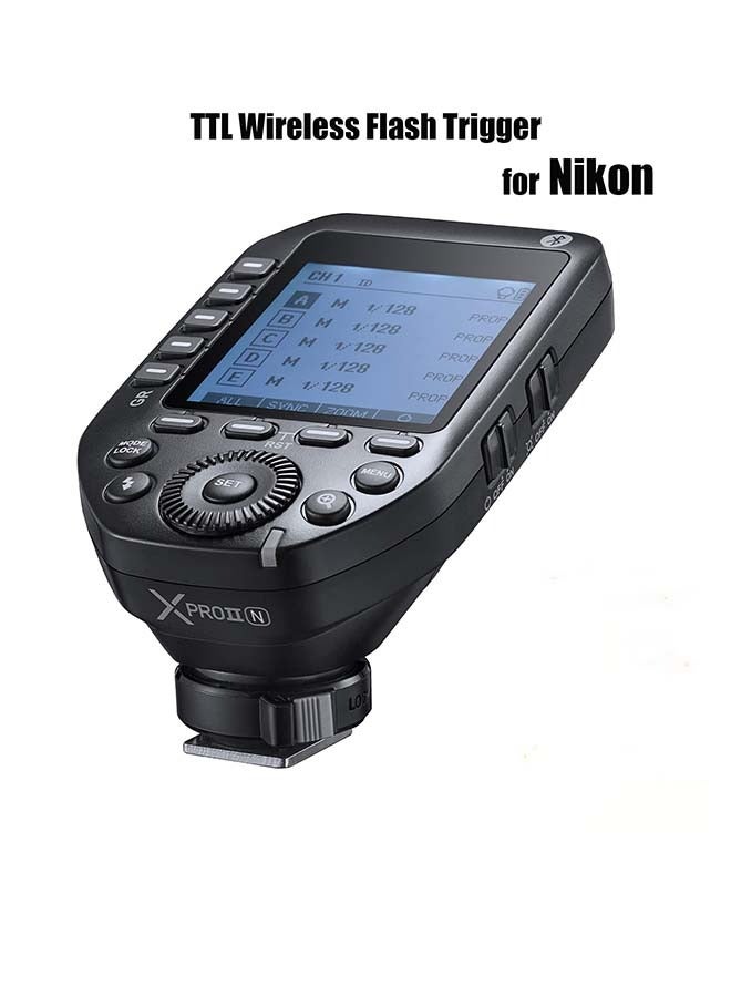 Godox XProII XProII-N XProIIN TTL 2.4G Wireless Flash Trigger for Nikon Cameras, HSS 1/8000s, GodoxPhoto APP Control, New Hotshoe Locking, Modeling Light, Zoom Setting Control (XPro Xpro-N Version 2)
