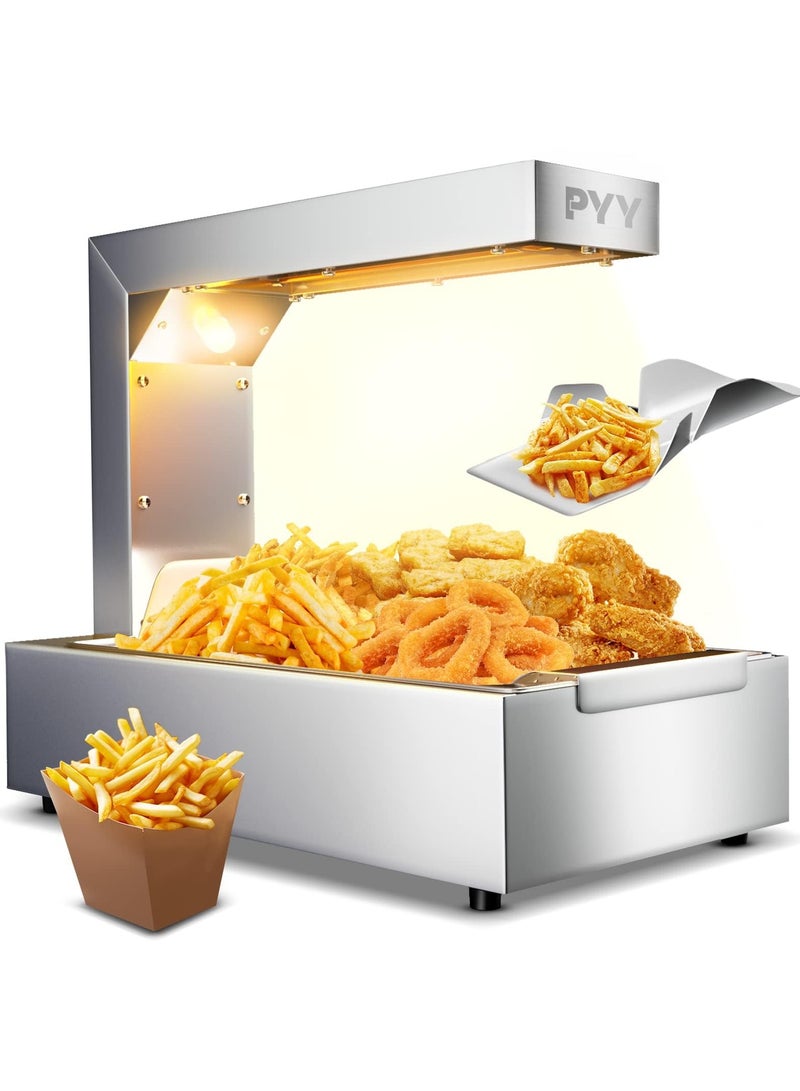 French Fries Warmer 1000W Commercial Food Heat Lamp/Warmer Removable Good Insulation Performance Free Standing, for Desserts Snacks