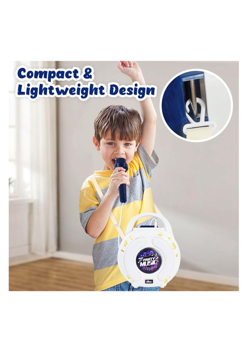 Karaoke Machine for Kids & Adults, with 2 Microphones, Portable Karaoke Machine with LED Light and Voice Changing Effects, Microphones Toy for Age 4-12 Kids Boys Girls Families Birthday Party