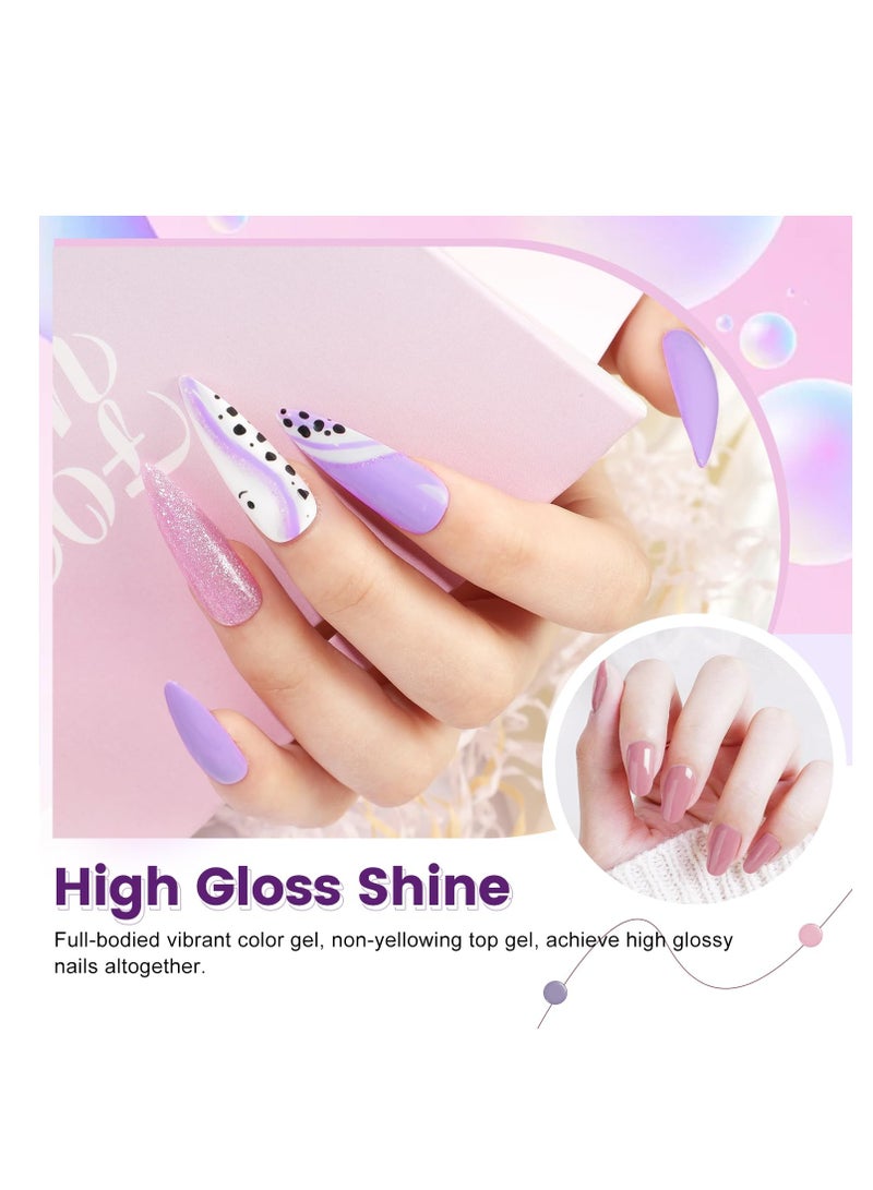 JODSONE Gel Nail Set 20 Colors High Shine Gorgeous Gel Polish Base Top Matte Coat Nice Gifts Show Charm