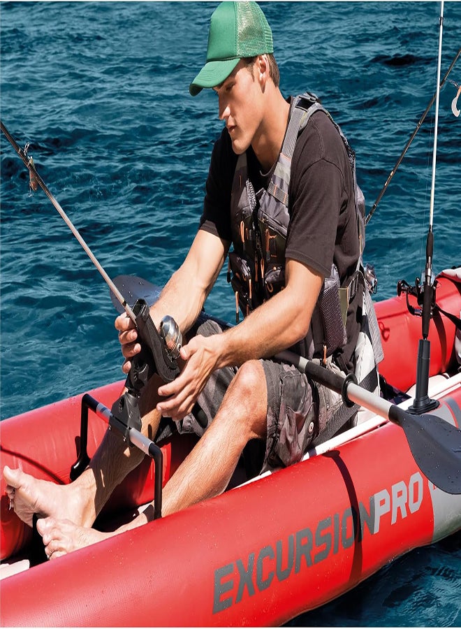 INTEX Excursion Pro Inflatable Kayak Series: Includes Deluxe 86in Kayak Paddles and High-Output Pump – SuperTough PVC – Adjustable Bucket Seat – Fishing Rod Holders – Grab Handles