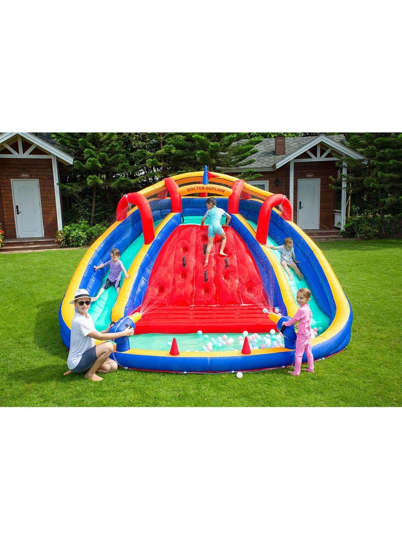 Inflatable Twin Water Slide with bouncer for Kids Outdoor Play