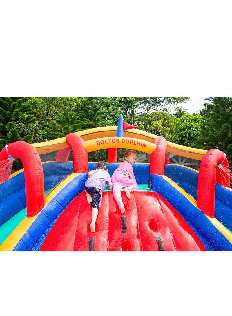 Inflatable Twin Water Slide with bouncer for Kids Outdoor Play