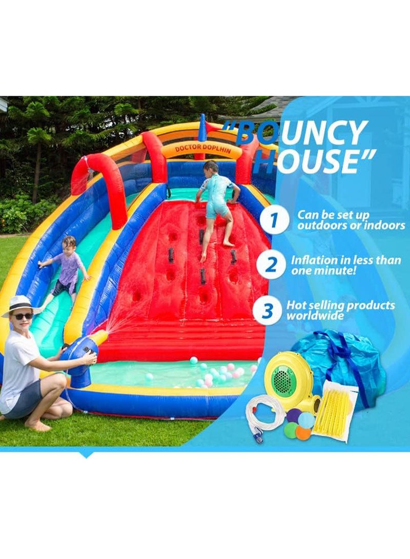 Inflatable Twin Water Slide with bouncer for Kids Outdoor Play