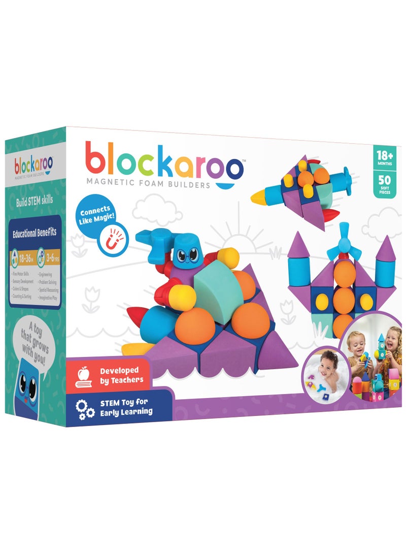 BLOCKAROO MAGNETIC FOAM BLOCKS 50-PIECE BUILDER SET